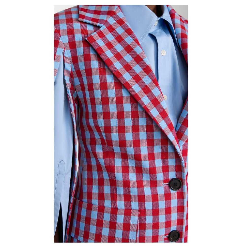 NWT Monse Check Tied Back/Split Sleeve Jacket S 2023 Runway - Picture 3 of 8
